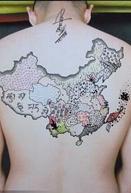 personalità della schiena mappa cinese tatuaggio mappa