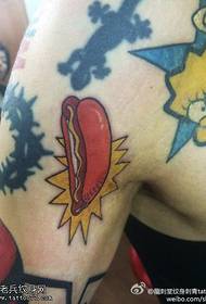 hot-dog akvarell illusztráció tetoválás minta
