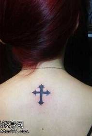 Modello di tatuaggio croce nera posteriore