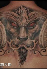 Indietro modello di tatuaggio diavolo diavolo pecora