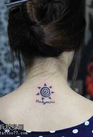 back small sun totem ຮູບແບບ tattoo