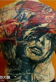 Modello di tatuaggio ragazza posteriore