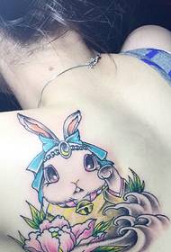 moda temperamento bellezza schiena cartoon tatuaggi di gattini carini e toccanti