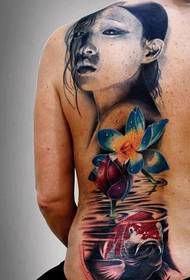 Επιστροφή τατουάζ κορίτσι lotus κορίτσι
