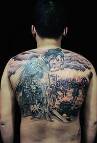 tatuagem do retrato antigo deus masculino com meia volta