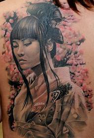 Torna tatuaggio kimono bellezza e fiori di ciliegio