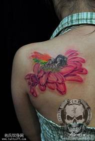 sarkans lotosa skaistuma tetovējums