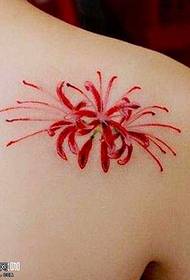 задній червоний квітка татуювання візерунок