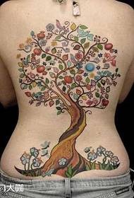 bakre träd tatuering mönster