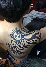 fine waist man back personality totem tattoo