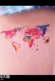 Back Color Globe Tattoo Pattern