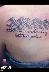 modello di tatuaggio inglese back mountain