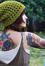 modello tatuaggio fiore posteriore