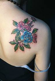 eksterne Gorgeous rose blom tatoeëring
