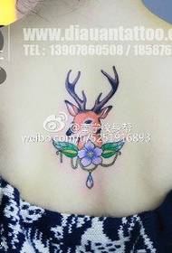 iphethini ye-back deer tattoo