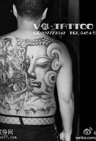 Modello di tatuaggio Buddha serio e silenzioso
