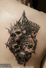 black cool skull tattoo pattern