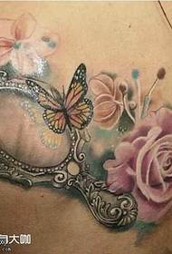 „Rose Rose“ veidrodžio tatuiruotės modelis 76841 - nugaros rodyklės tatuiruotės modelis