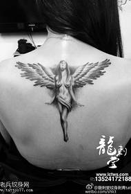 背部藝術美天使紋身圖案