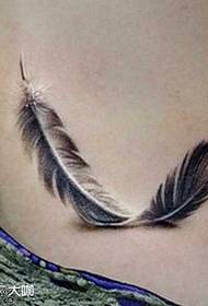 back feather tattoo pattern