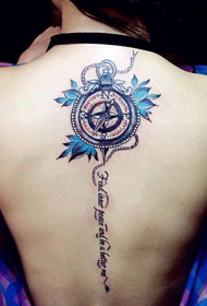 ljepota leđa lijep kompas engleski uzorak tetovaža