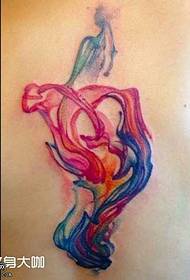 modello di tatuaggio fumo di colore rosso posteriore