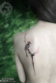 Modello di tatuaggio uccello posteriore