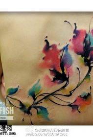 back watercolor floral tattoo pattern
