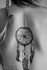 back dream catcher ຮູບແບບ tattoo