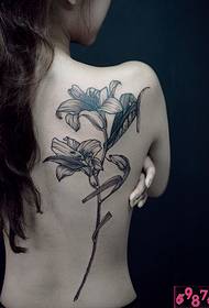sexy beauty beautiful back beautiful fresh and beautiful lily pattern picture