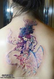 hermoso patrón de tatuaxe de fadas de flores