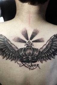 красива татуировка на задното крило на мъж 77660-момиче творчески красива татуировка на гърба на елени
