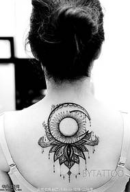 Back Sun Flower Moon Tattoo Patroon