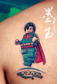 Nazaj barvni vzorec tatoo Superman