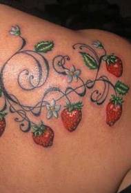 Modello di tatuaggio alla fragola posteriore