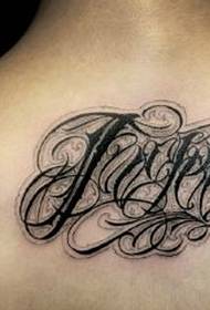 tatuaggio inglese di personalità con schiena maschile