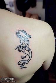 back small one-horned horse tattoo pattern