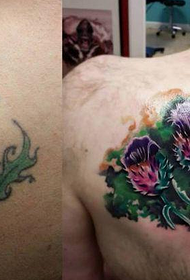 back tattoo na nabago ang mapa ng bulaklak