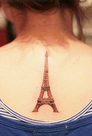 Tatuaj EPT Tower pe spatele fetei