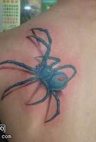 modello verde grande del tatuaggio del ragno 3d sulla spalla posteriore