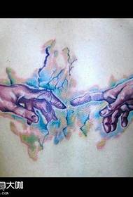 Patrón de tatuaje de mano de dios del rayo