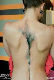 back black gray ink tattoo pattern