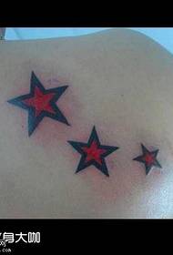 Terug drie sterren tattoo patroon
