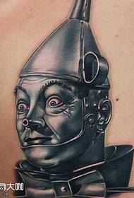 nugaros roboto tatuiruotės modelis