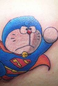belakang Superman berkostum Doraemon tato