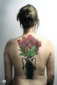vissza virág tetoválás minta
