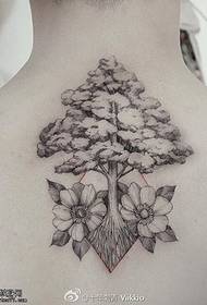 Indietro Realistic Pine Tattoo Pattern 77744 - due disegni di tatuaggi di pesci sul retro