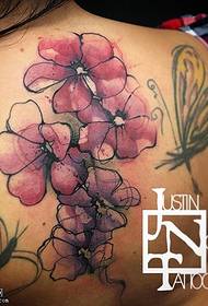 esquena de patró de tatuatge de flors