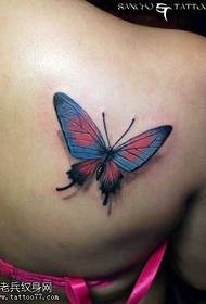 Padrão de tatuagem de borboleta de máquina traseira