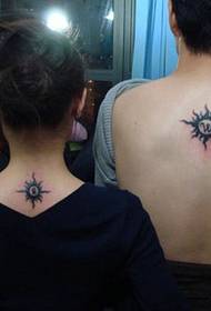 tatuatge d'esquena de Totem parella